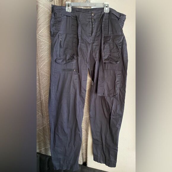 JOHNNY WAS Women's Tyla Cargo Pants  Grey BOTTOMS  POCKETS BELT Sz 8 - Picture 2 of 13